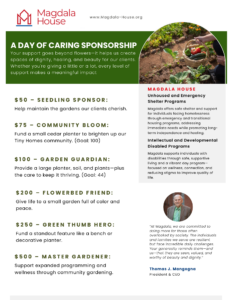 A Day of Caring Planting Seed of Hope - Sponsorship Letter